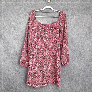 Nasty Gal Dress 8 Cottage Off Shoulder Pearl Rhinestone Ditsy Floral Prairie